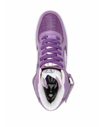 hellviolette hohe Sneakers aus Leder von Enterprise Japan