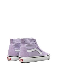 hellviolette hohe Sneakers aus Segeltuch von Vans