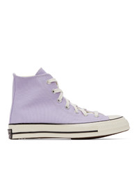 hellviolette hohe Sneakers