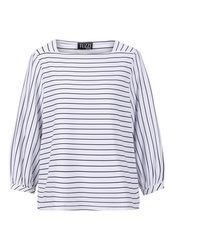hellviolette horizontal gestreifte Bluse von TUZZI
