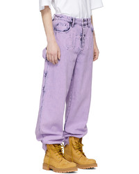 hellviolette Jeans mit Acid-Waschung von drew house