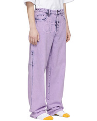 hellviolette Jeans mit Acid-Waschung von drew house