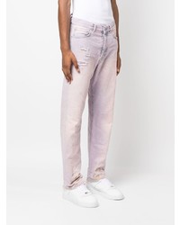hellviolette Jeans mit Destroyed-Effekten von purple brand