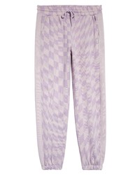 hellviolette Jogginghose mit Karomuster