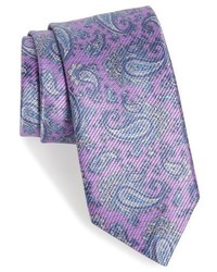 hellviolette Krawatte mit Paisley-Muster