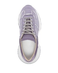 hellviolette Leder niedrige Sneakers von Maison Margiela
