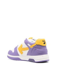 hellviolette Leder niedrige Sneakers von Off-White