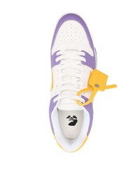 hellviolette Leder niedrige Sneakers von Off-White