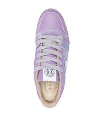 hellviolette Leder niedrige Sneakers von Enterprise Japan