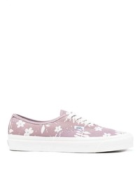hellviolette niedrige Sneakers mit Blumenmuster von Vans