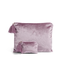 hellviolette Samt Clutch