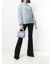 hellviolette Shopper Tasche aus Leder von Staud