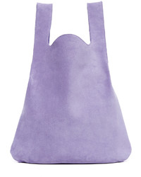 hellviolette Shopper Tasche aus Wildleder