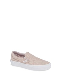 hellviolette Slip-On Sneakers aus Segeltuch