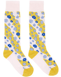hellviolette Socken mit Blumenmuster von Marni