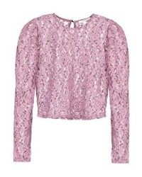hellviolette Spitze Langarmbluse von Glamorous
