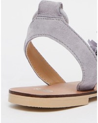 hellviolette Wildledersandalen von Asos