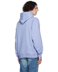 hellvioletter bedruckter Pullover mit einem Kapuze von Billionaire Boys Club