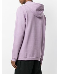 hellvioletter bedruckter Pullover mit einem Kapuze von Damir Doma