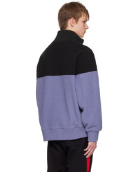 hellvioletter Fleece-Pullover mit einem Reißverschluss am Kragen von Hugo