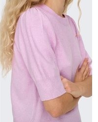 hellvioletter Kurzarmpullover von Only