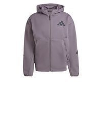 hellvioletter Pullover mit einem Kapuze von adidas Performance