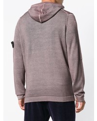 hellvioletter Pullover mit einem Kapuze von Stone Island