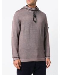 hellvioletter Pullover mit einem Kapuze von Stone Island