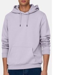 hellvioletter Pullover mit einem Kapuze von ONLY & SONS