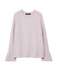 hellvioletter Pullover mit einem Rundhalsausschnitt von Mango