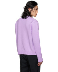 hellvioletter Pullover mit einem Rundhalsausschnitt von Jil Sander