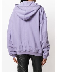 hellvioletter Pullover mit einer Kapuze von Haider Ackermann