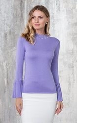hellvioletter Strick Pullover von Passioni