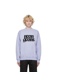 hellviolettes bedrucktes Fleece-Sweatshirt