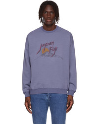 hellviolettes bedrucktes Fleece-Sweatshirt von Remi Relief