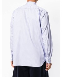 hellviolettes bedrucktes Langarmhemd von Comme Des Garcons SHIRT