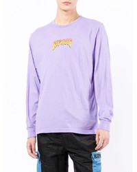 hellviolettes bedrucktes Langarmshirt von RIPNDIP