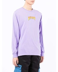 hellviolettes bedrucktes Langarmshirt von RIPNDIP