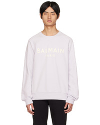 hellviolettes bedrucktes Sweatshirt von Balmain