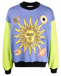 hellviolettes bedrucktes Sweatshirt von Moschino