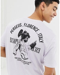 hellviolettes bedrucktes T-Shirt mit einem Rundhalsausschnitt von ASOS DESIGN
