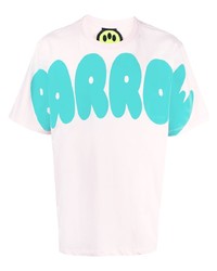 hellviolettes bedrucktes T-Shirt mit einem Rundhalsausschnitt von BARROW