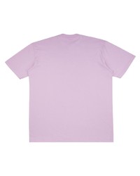 hellviolettes bedrucktes T-Shirt mit einem Rundhalsausschnitt von Supreme