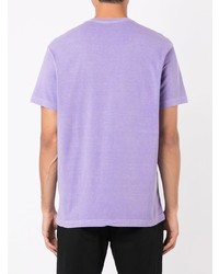 hellviolettes bedrucktes T-Shirt mit einem Rundhalsausschnitt von OSKLEN