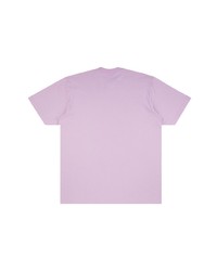 hellviolettes bedrucktes T-Shirt mit einem Rundhalsausschnitt von Supreme