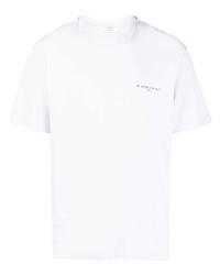 hellviolettes bedrucktes T-Shirt mit einem Rundhalsausschnitt von Ih Nom Uh Nit