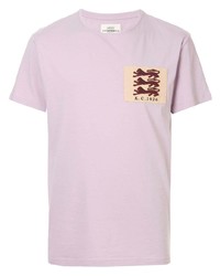hellviolettes bedrucktes T-Shirt mit einem Rundhalsausschnitt von Kent & Curwen