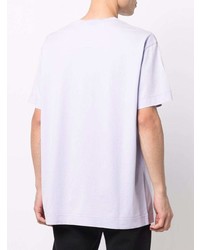 hellviolettes bedrucktes T-Shirt mit einem Rundhalsausschnitt von Givenchy