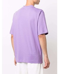 hellviolettes bedrucktes T-Shirt mit einem Rundhalsausschnitt von Missoni