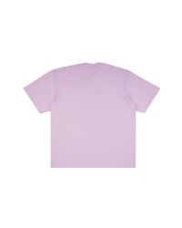 hellviolettes bedrucktes T-Shirt mit einem Rundhalsausschnitt von Supreme